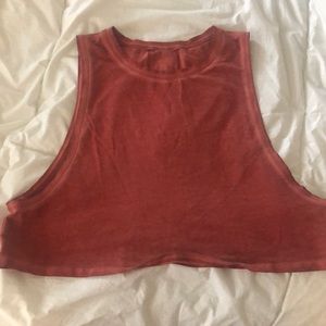 Lululemon muscle love crop tank dark terracota